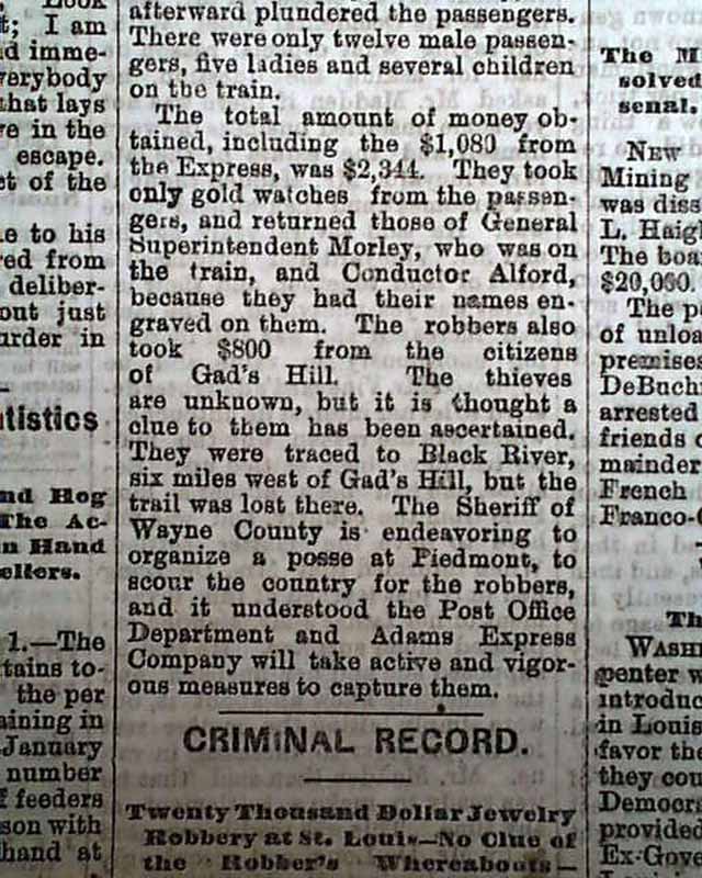 Jesse James & Younger brothers Gad's Hill train robbery