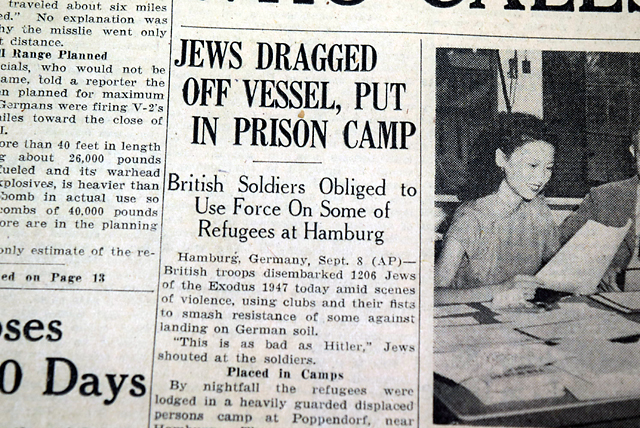 "Exodus 1947" Jewish refugees on ship...