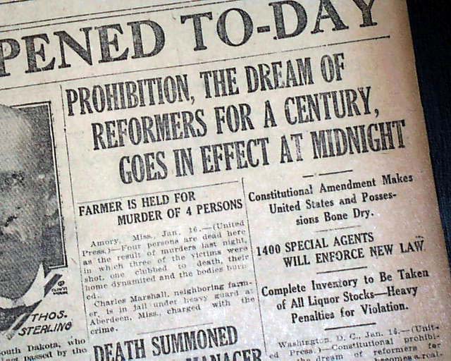 prohibition newspaper articles