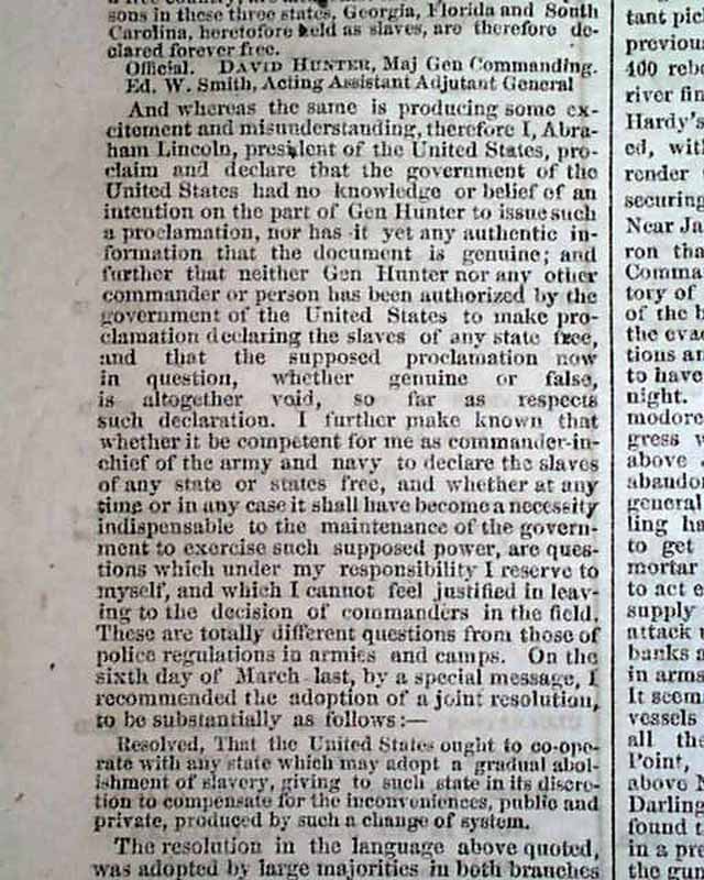 1862 Springfield MA Newspaper....