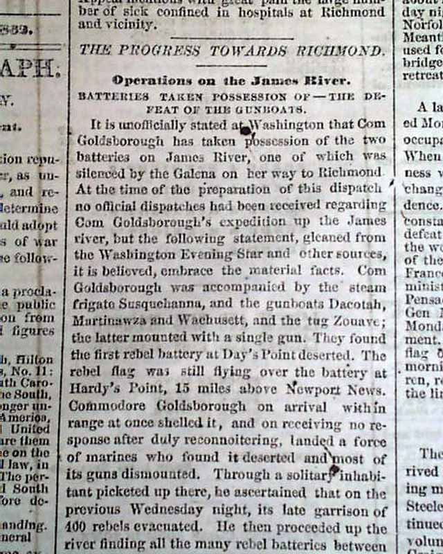 1862 Springfield MA Newspaper....