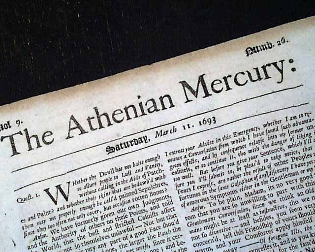 Gentleman's newspaper from 17th century England...