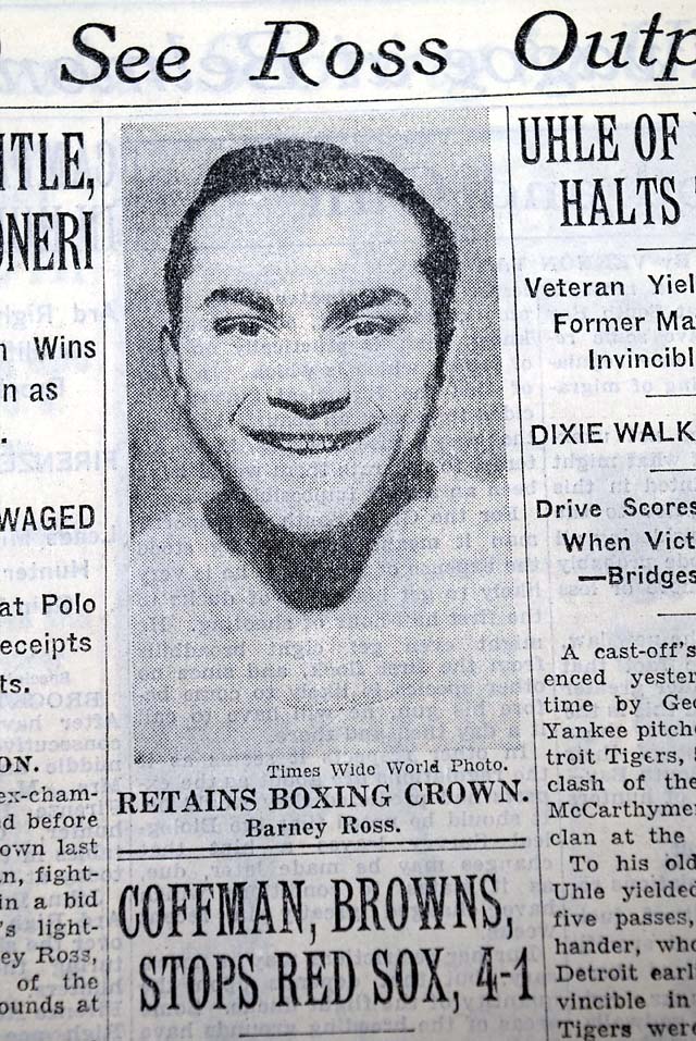 THE NEW YORK TIMES. Sept. 13, 1933&nbsp;* Jewish boxer Barney Ross...