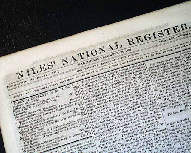 Martin Van Buren's annual address to the nation...