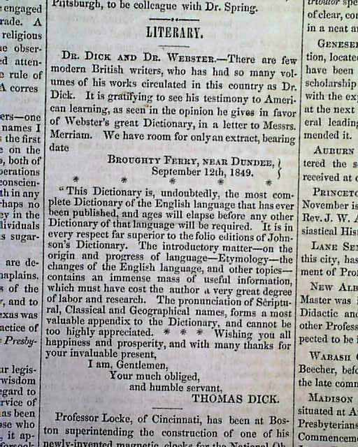 Mr. Webster's dictionary... College reporting...