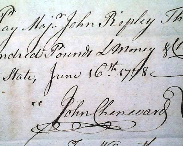 1778 Revolutionary War officer's pay document...