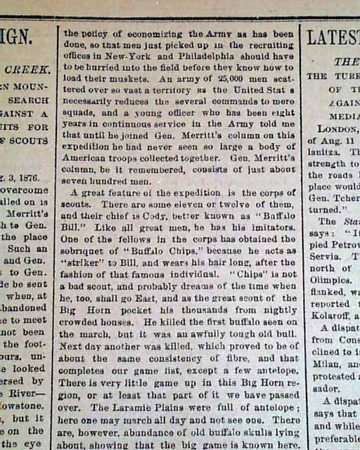 Uncommon report of "Buffalo Bill" Cody...