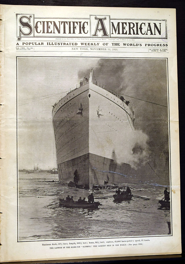 Historic launch of the RMS Olympic - world's largest ship...