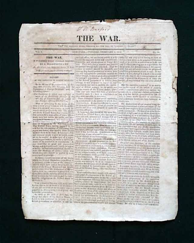 Proclamation by Zebulon Pike on the War of 1812...
