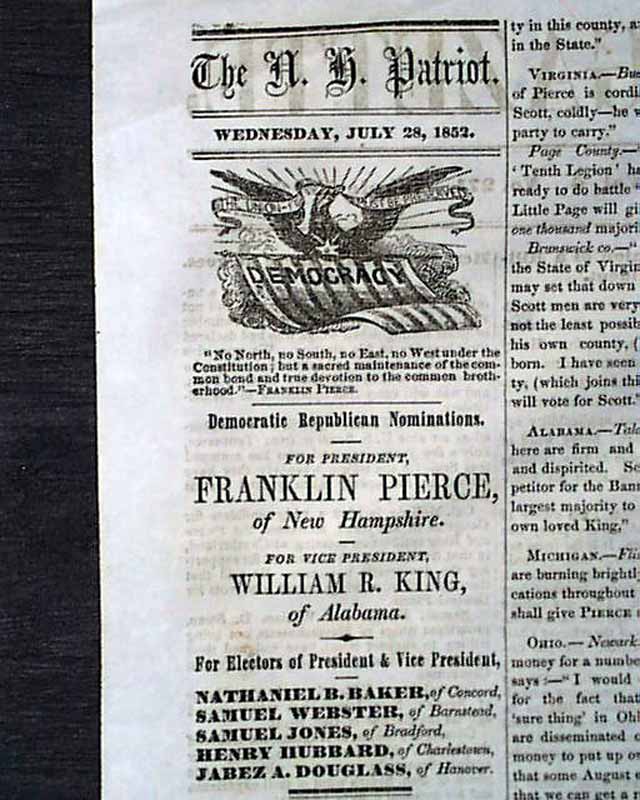 Franklin Pierce for President...