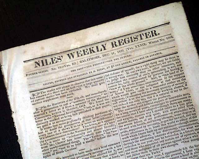 President Andrew Jackson's state-of-the-union address...