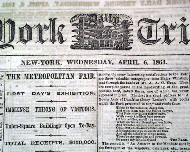 1864 Civil War Newwspaper.... -