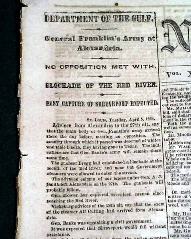 1864 Civil War Newwspaper.... - RareNewspapers.com