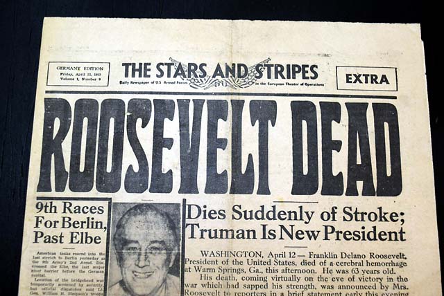 Death of the Commander-in-Chief in a military newspaper...