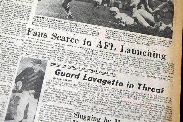 Buffalo Bills very 1st football game in 1960...