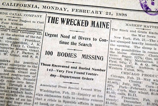 1898 USS Maine explosion investigation...