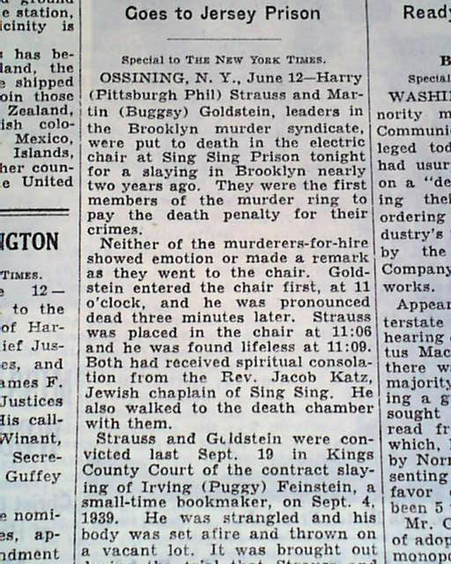 Murder, Inc.hitmen sentenced to death... - RareNewspapers.com