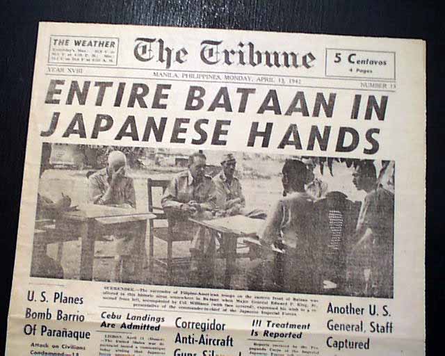 Fall of Bataan, in a Philippines newspaper...