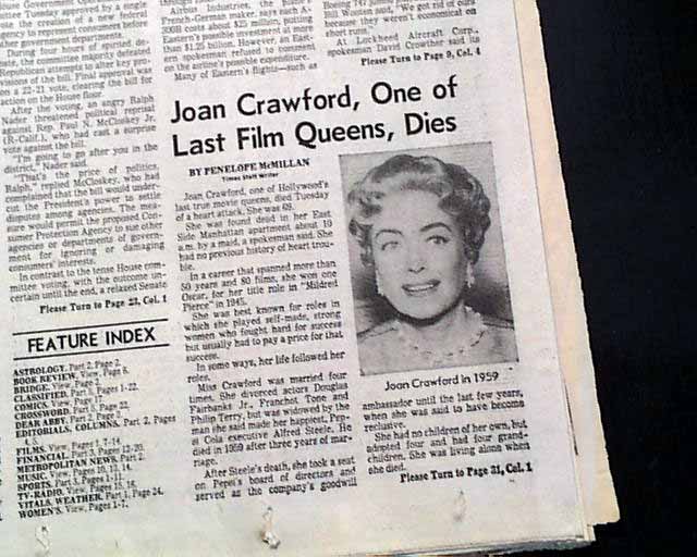 Joan Crawford Last Photo