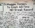 Joe DiMaggio Breaks Record, 1941... - Image 1