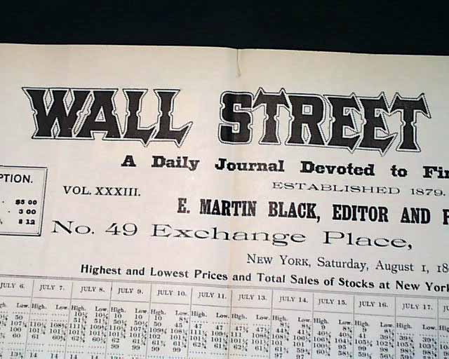 Broadside stock market price list...