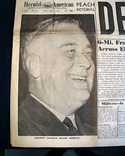 Death of Franklin Delano Roosevelt... - RareNewspapers.com