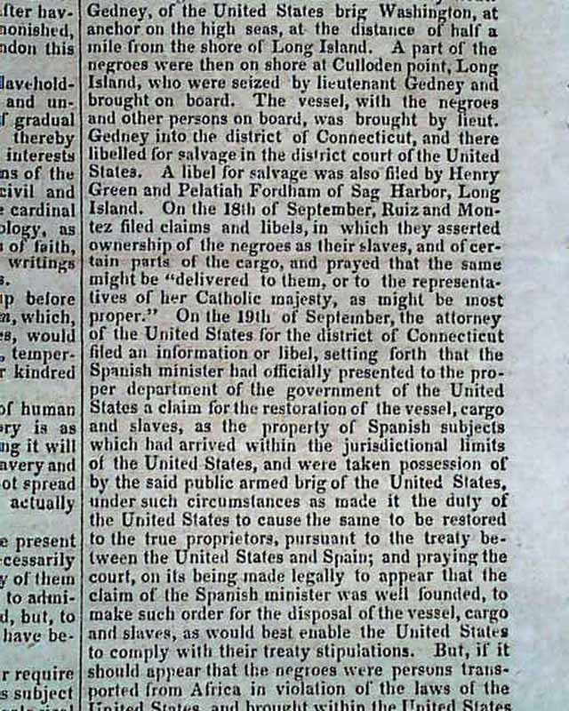 The Supreme Court Decides On The Amistad Slave Ship Caes ...