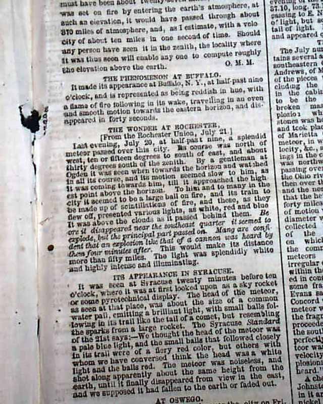 1860 Great Meteor... - RareNewspapers.com