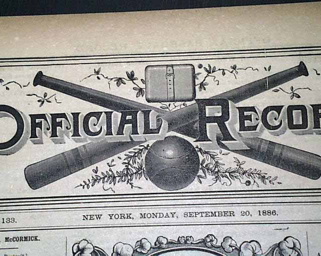 Very rare baseball newspaper from 1886...
