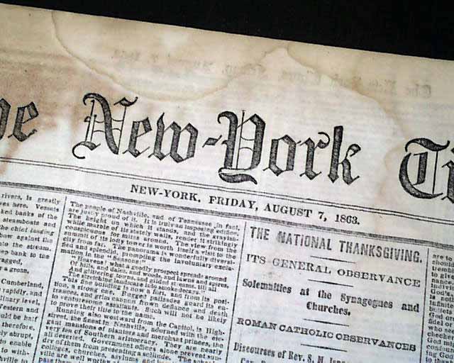 1863 Southern Civil War reports....