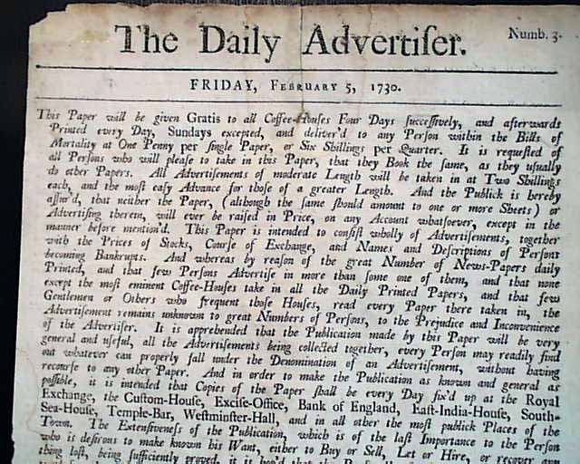 Purpose of a new newspaper...