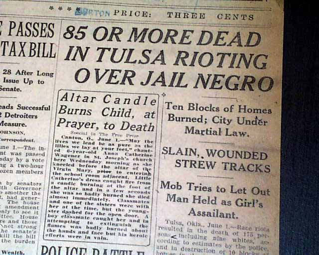 Tulsa Massacre Newspaper : Tulsa Race Massacre Prayer Room offers ...