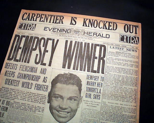 1921 Jack Dempsey Vs Georges Carpentier