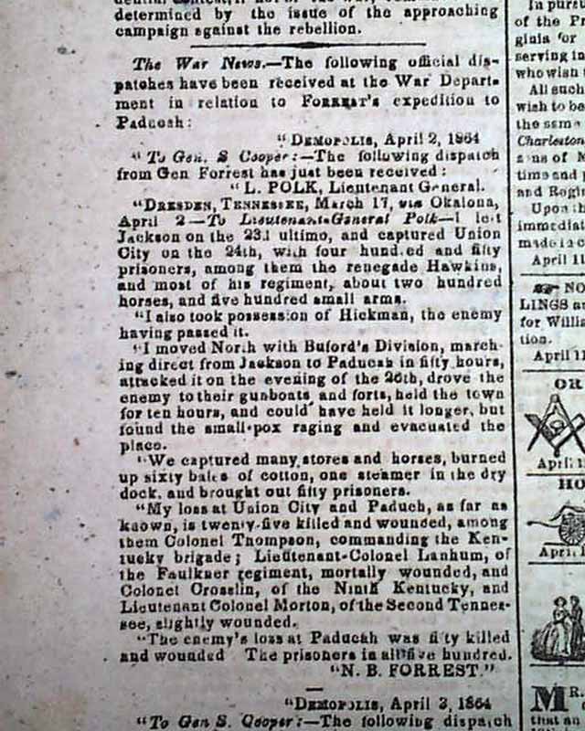 Letter from Nathan Bedford Forrest... - RareNewspapers.com