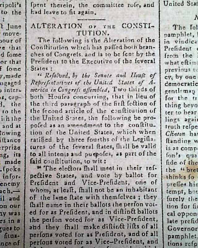 1804 12th amendment, History, US History, US Constitution