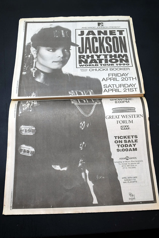 1990 Janet Jackson concerts advertisement...