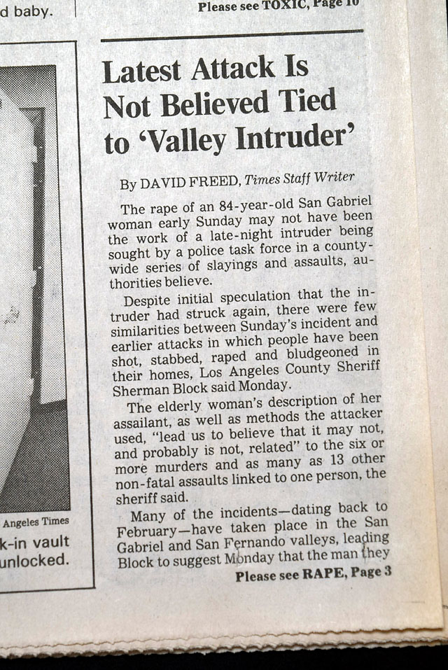 Richard Ramirez, the 'Night Stalker', in a Los Angeles newspaper...