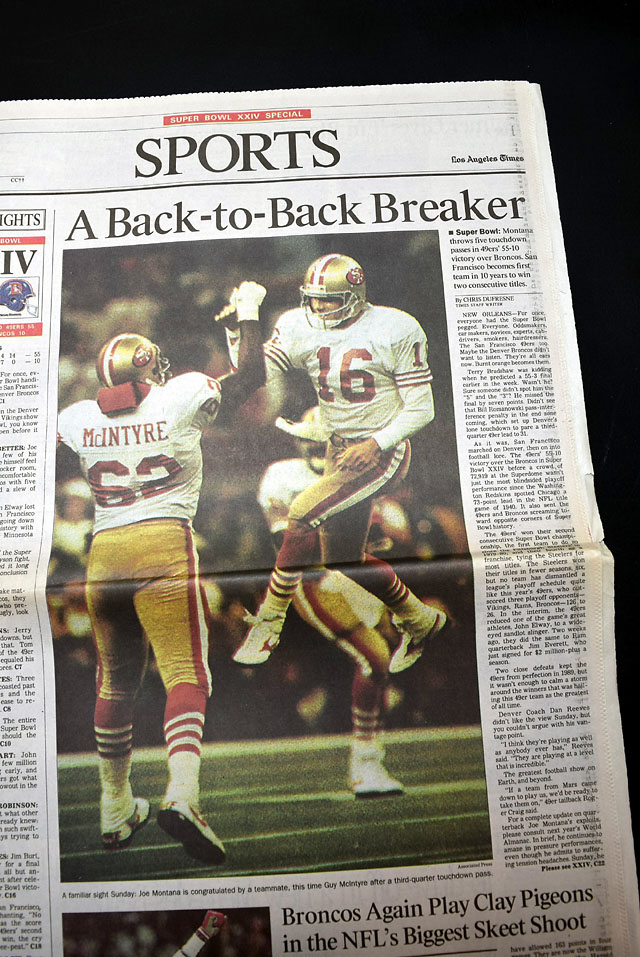 1990 Super Bowl XXIV champions San Francisco 49ers...