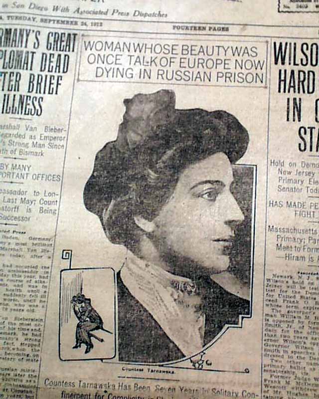 1912 Maria Tarnowska in Russian prison... - RareNewspapers.com