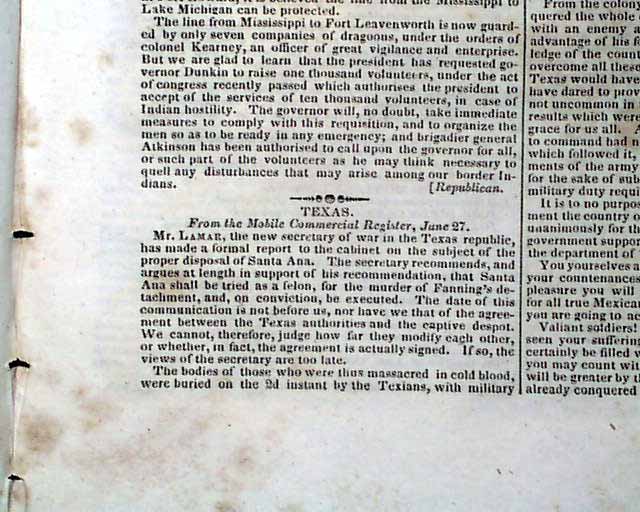 The Texas war for independence... - RareNewspapers.com