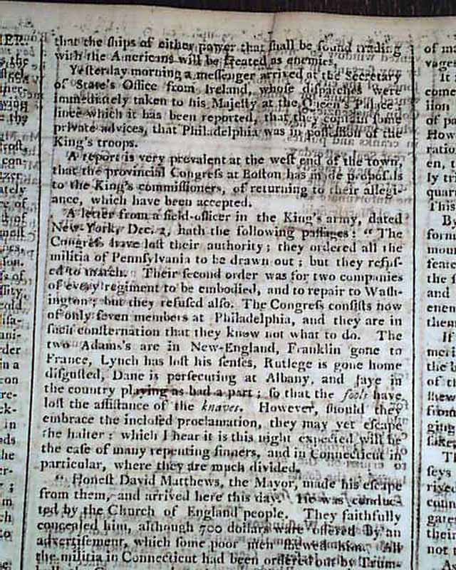 Much reporting on the Revolutionary War... 