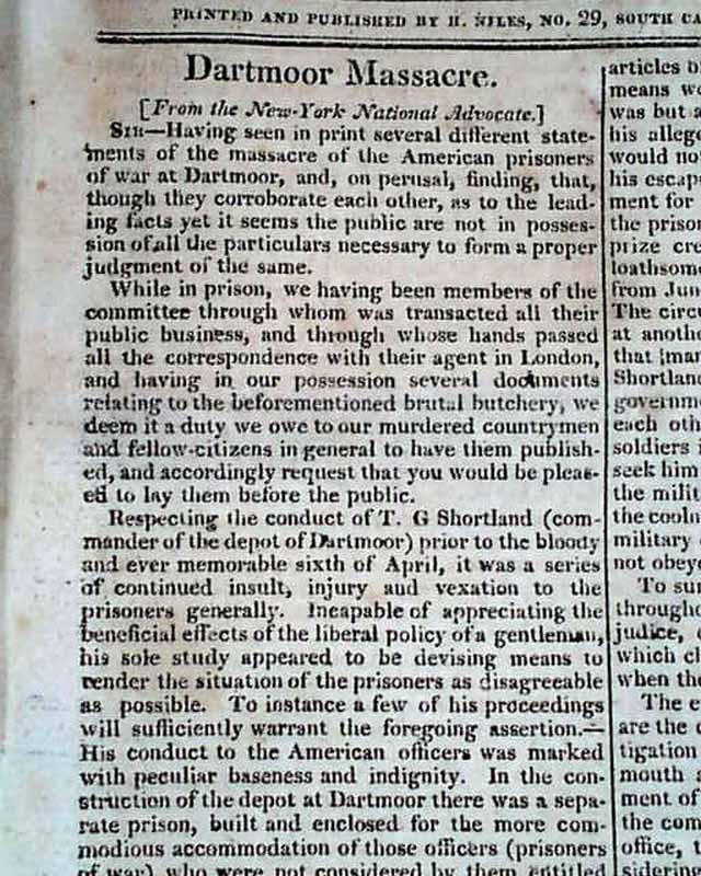 Great issue on the Dartmoor prison massacre...