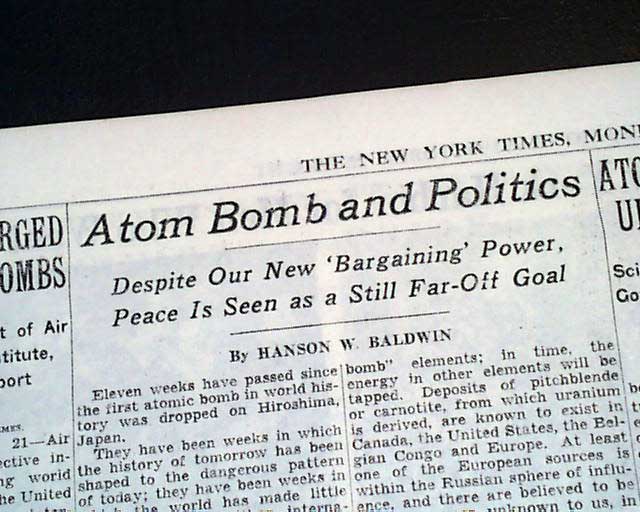 Post atomic bombings of Japan regulations ?