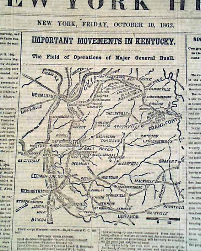 Battle of Perryville, Kentucky w/ map...