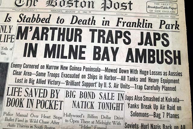 1942 Battle of Milne Bay...