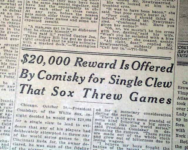 The Black Sox Scandal of 1919 – Trying to Teach about Cheating