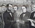 Lincoln is inaugurated... Graphic print on the front page... - Image 1