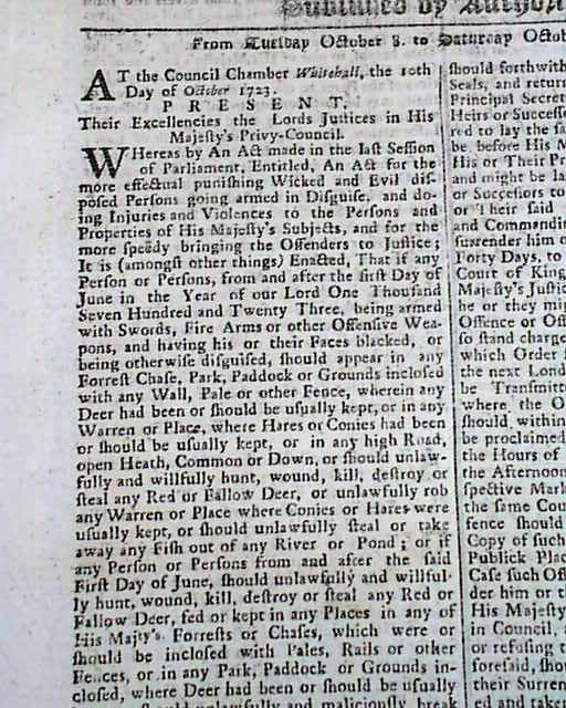 Details of the "Black Act" of Parliament...