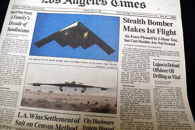 First "Stealth Bomber" flight in 1989...