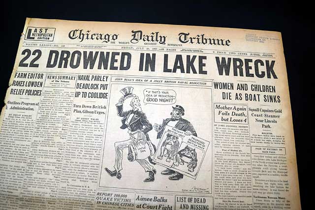 CHICAGO DAILY TRIBUNE, July 29, 1927&nbsp;* Chicago excursion boat...